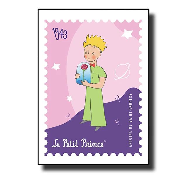 The Little Prince Fox Fairy Tale Posters and Prints Cartoon Stamp Wall Art Canvas Painting Picture for Kids Room Home Decor