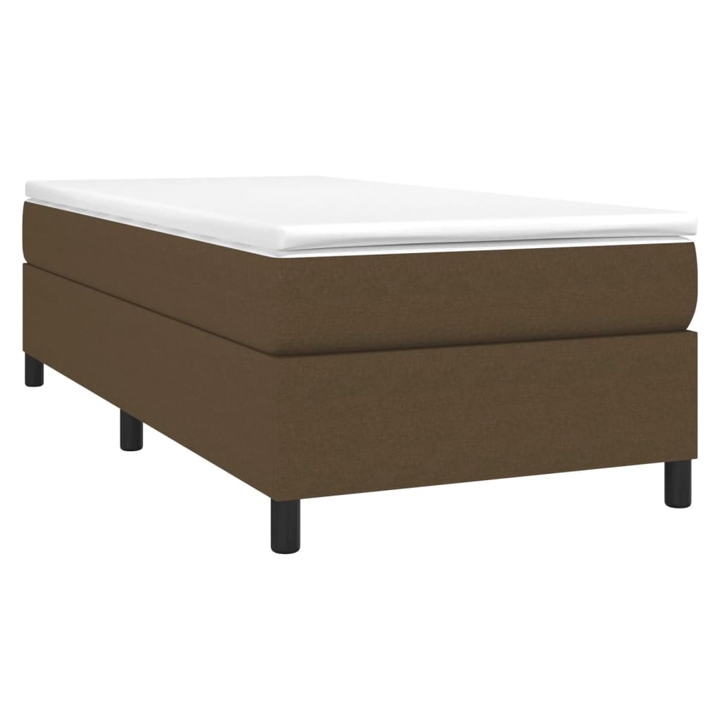 Box Spring Bed Frame Dark Brown 100 x 200 cm Fabric