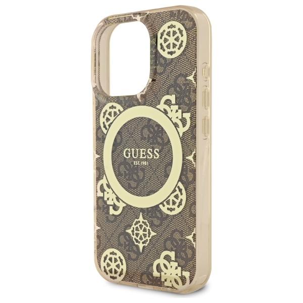 Guess Guhmp16Lh4Pyeew Iphone 16 Pro6.3 Brązowy/Brown Hardcase Iml Peony On 4G Background Magsafe