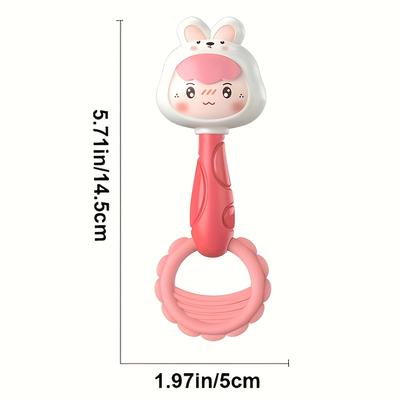 Baby-Handglockenspiel Spielzeug - Niedliches Rosa Kaninchen Grüner Dinosaurier Design, Fördert die motorische Entwicklung und das sensorische Lernen von Kindern