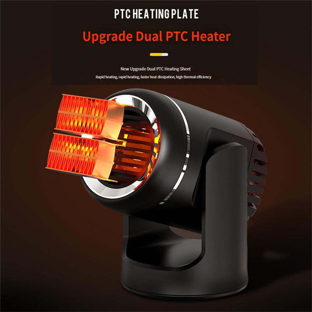 24V 200W Electric Car Air Heater Reusable Portable Auto Heating Cooling Fan 360°