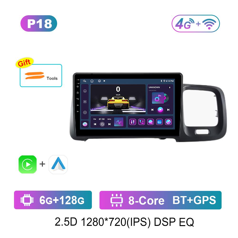 Carplay Car Radio Multimedia Player 9 Inch  for Volvo S60 V60 2011 - 2013 Android System Bluetooth Navi GPS QLED Screen WiFi 4G