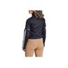 Adidas Originals Striped Print High Neck Full Zip Long Sleeve Jacket Women Black IM4326