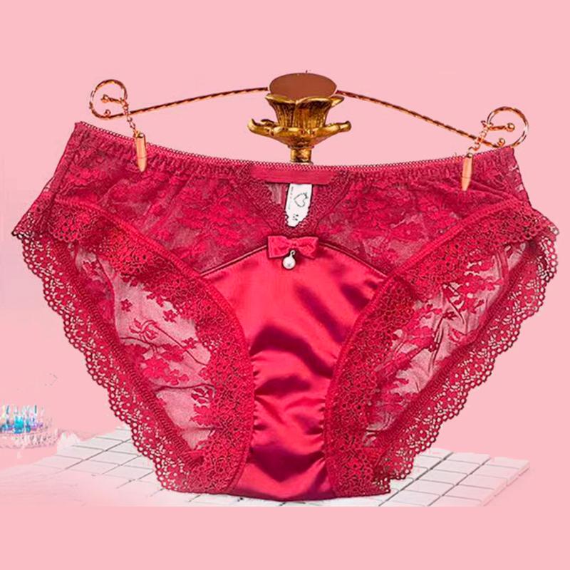 

1 шт. Однотонное роскошное нижнее белье, дышащее женское нижнее белье, удобные трусы-слипы из ацетатного волокна, кружевные трусики XL красный