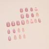 Nail Patch False Nail Bow Removable Fairy Solid Color Ins Wind Wearing Nail Sweet Pink Nail Art