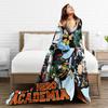My Hero Academia Knitted Blankets Fleece Anime Soft Throw Blankets for Bed Bedspread