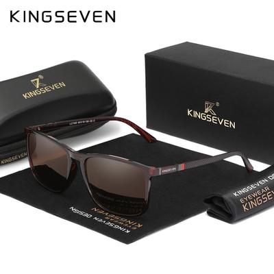 Kingseven Yeni Trend Erkek/Kadın Güneş Gözlüğü Polarize UV400 Korumalı Ultra Hafif Dikdörtgen Balıkçılık Gözlükleri Sürüş Açık Hava Gözlükleri
