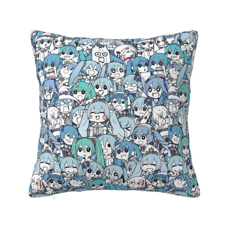 Custom Hatsunes Miku Anime Nordic Throw Pillow Covers Cartoon Manga Chair Cushion