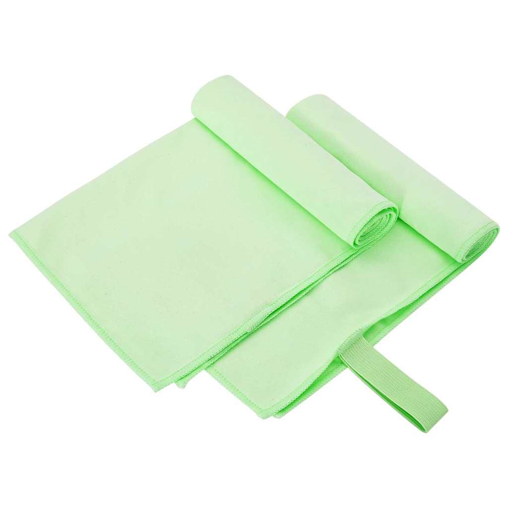 Sports Hand Towels 2 pcs Green 50 x 30 cm Polyester and Polyamide