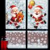 Festive Window Static Decals With Santa Snowman Snowflakes For Christmas Decor