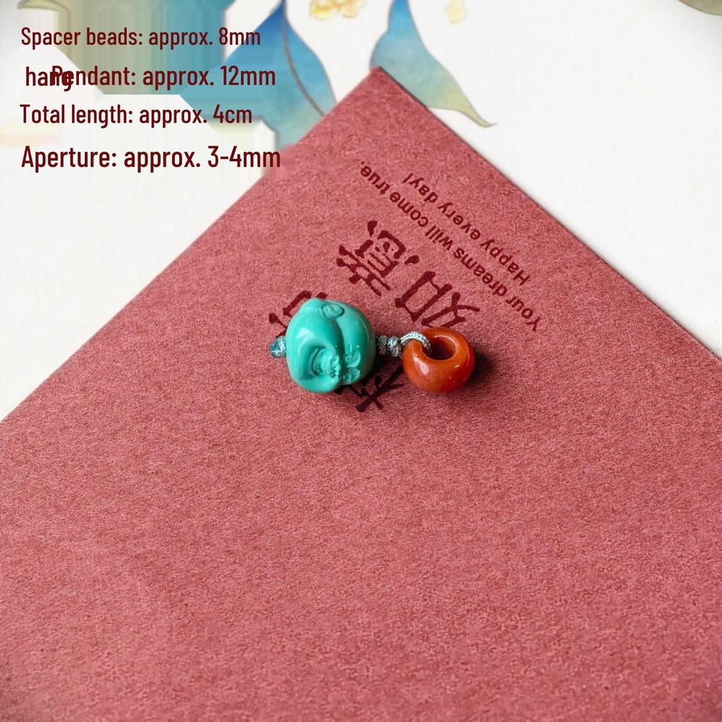 Southern Red Agate & Hetian Jade Beaded Bracelet with Pendant