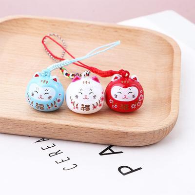 Cartoon Bag Pendant Keyring Japanese Lucky Cat Keychain Maneki Neko Mobile Phone Strap Phone Charm