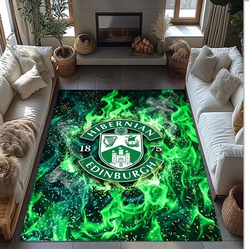 Tappeto Morbido per Pavimento Antiscivolo Hibernian FC Calcio Calcio Modello Tappeto per Interni Tappetino Decorazione Sportiva per Camera da Letto