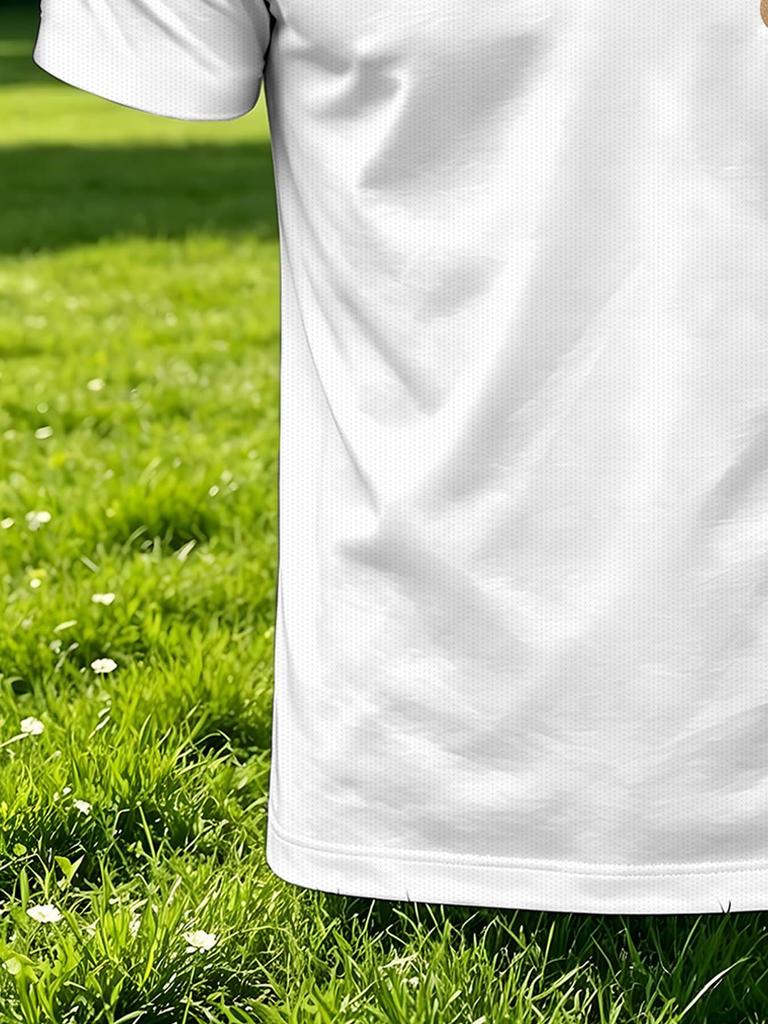 Men's Outdoor Polo Shirt, Available In Multiple Sizes, with a Small Letter Print In White On the Chest. Stylish and Comfortable, This Men's Top Is