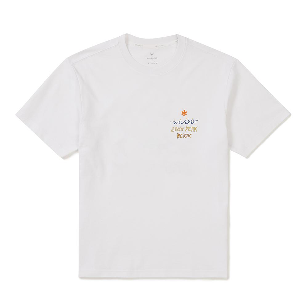 [Snowpeak] [Snow Peak X Hersi] Lettering Short-Sleeved T-shirt White (S25MMFTS38)