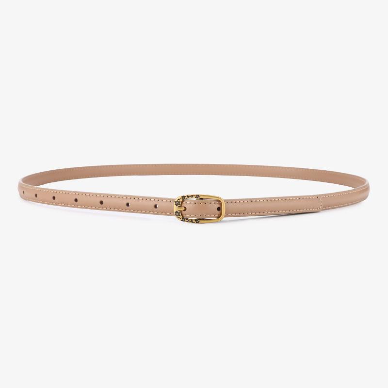 Simple Retro-Style Women's Slim Leather Belt - Fashion Accessory