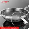 Saste 316 Stainless Steel Wok with Lid