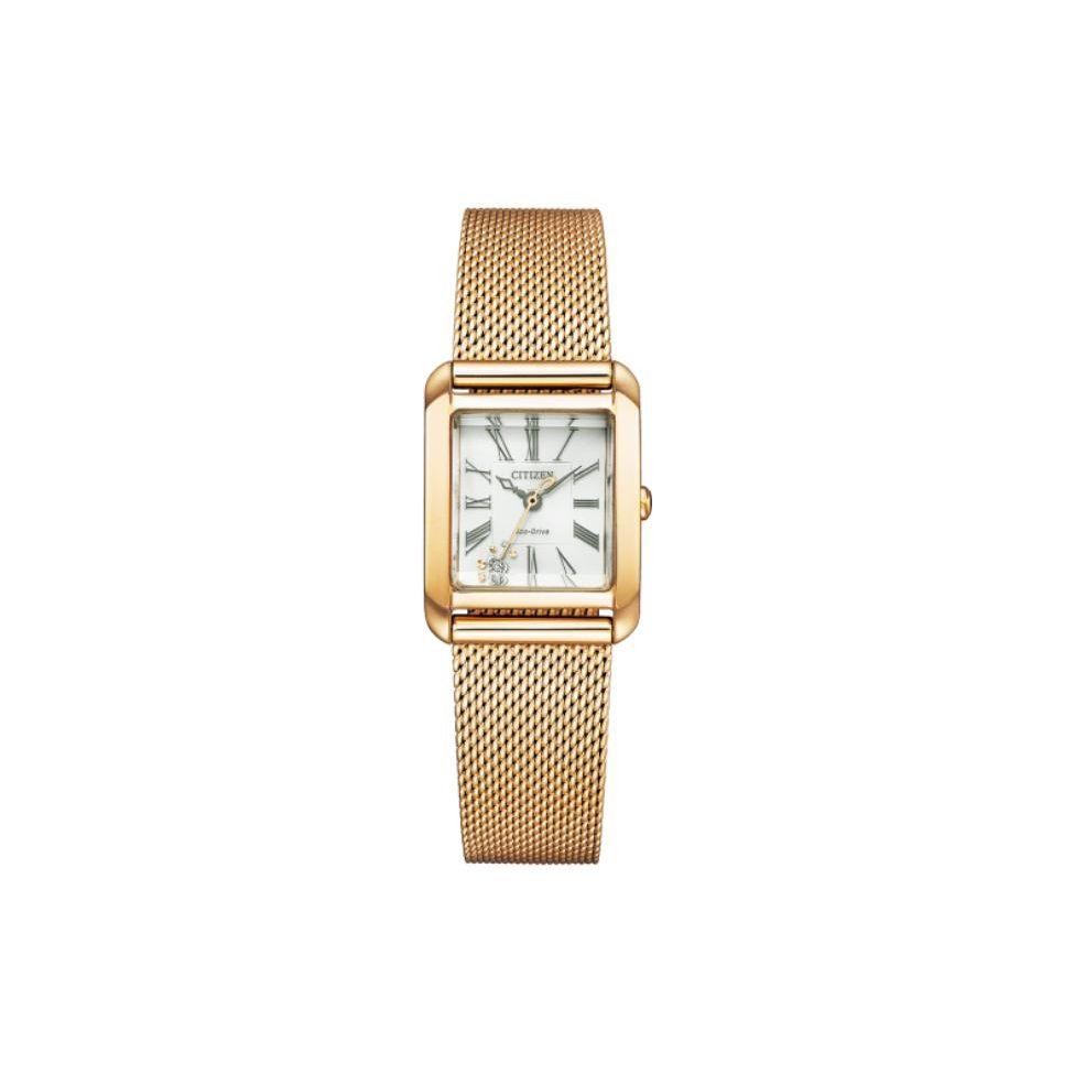 

Citizen 50M Water Resistant Solar Quartz Movement Watch 21.5Mm White Dial Women watches EW5593-81D Regular Watch Box,Gold Strap
