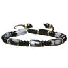Snowflake Obsidian Tube Bracelet – Gold Accent Adjustable Boho Jewelry, Grounding Protection Gift for Men & Women