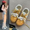 Inner heightening retro large toe head lace-up casual sports women's spring new women's shoes