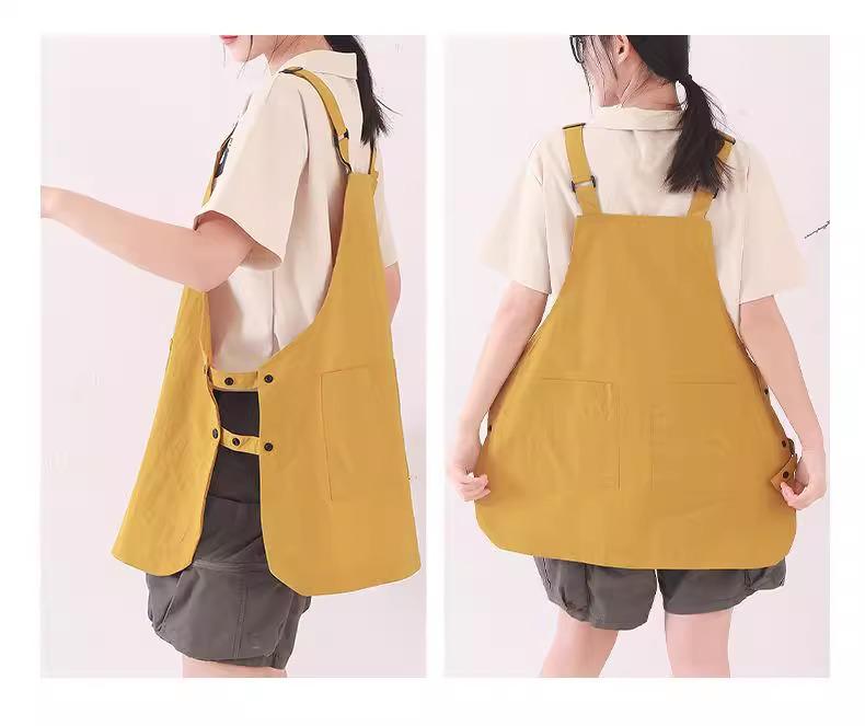 Unisex Japanese Water-Repellent Work Apron for Kitchen, Home, and Cafe