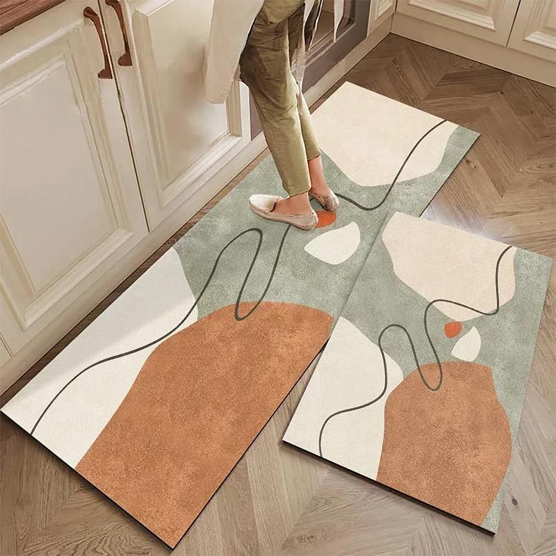 Pvc Kitchen Carpet Waterproof Oil-proof Leather Floor Mat Non-slip Area Rug Home Decoration Tappeto Cucina Alfombras De Cocina