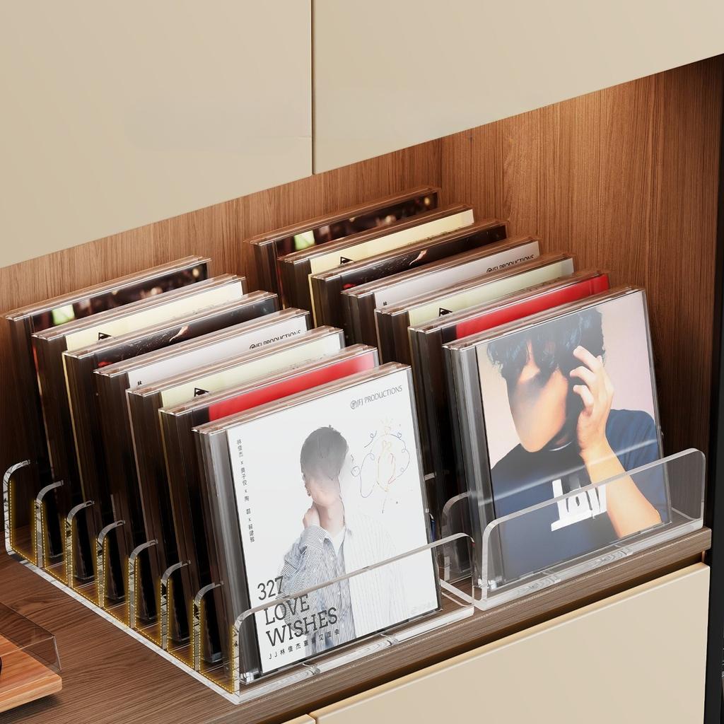CD Disc Box Display Stand Acrylic Grid Desktop Recording Tape Disc Vinyl Record Album Storage Display Stand CD/VCD Organizer