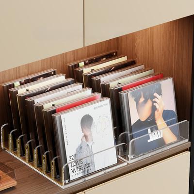 CD Disc Box Display Stand Acrylic Grid Desktop Recording Tape Disc Vinyl Record Album Storage Display Stand CD/VCD Organizer