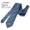 [Michiko London] Brand Necktie, Made in Japan, Italian Fabric, Silk Jacquard Weave, Regimental Stripe, Business, Regular Size (D: Navy)