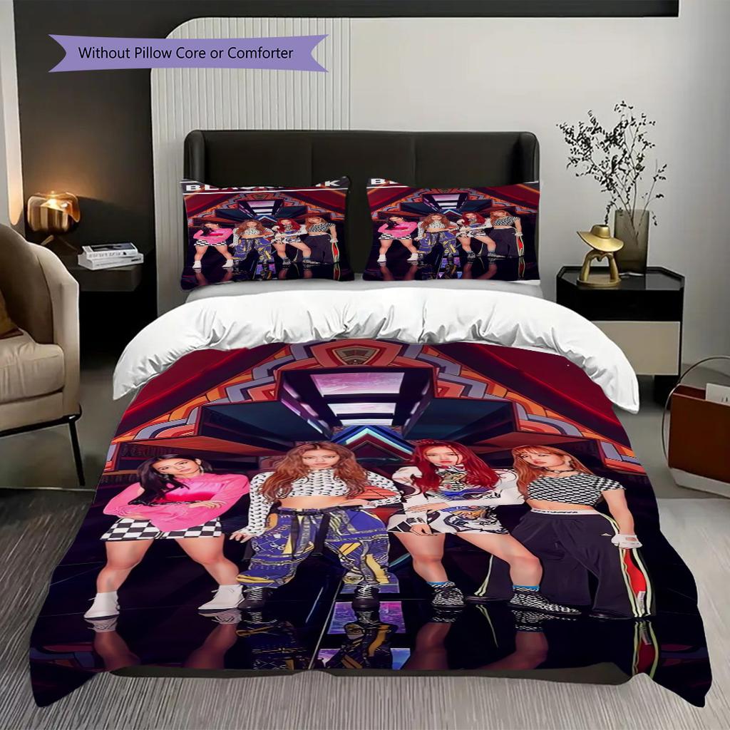 Vibrant Fashion Fusion Three-piece set (1 * duvet cover + 2 * pillowcase, without core) 2D Flat Bedding set Christmas birthday gift