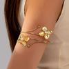 Metal Wide Open Bangle Multi Style Flower Bracelet Stylish Opening Arm Bracelet  Hand Jewelry