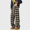 Xiaoxiangfeng Plaid Pants Men's Autumn Retro Straight Wide-leg Casual Trousers Trendy Men's Casual Trousers
