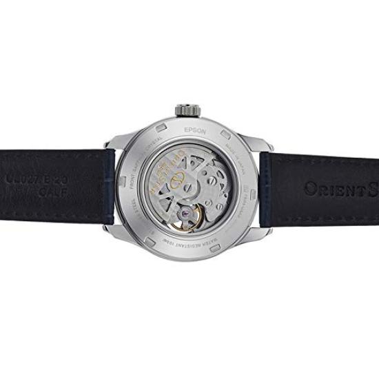Orient Orient Star Mechanical Automatic Watch Manual Navy Blue with Leather Men's (with Winding), Semi-Skeleton, Strap, RE-AT0006L