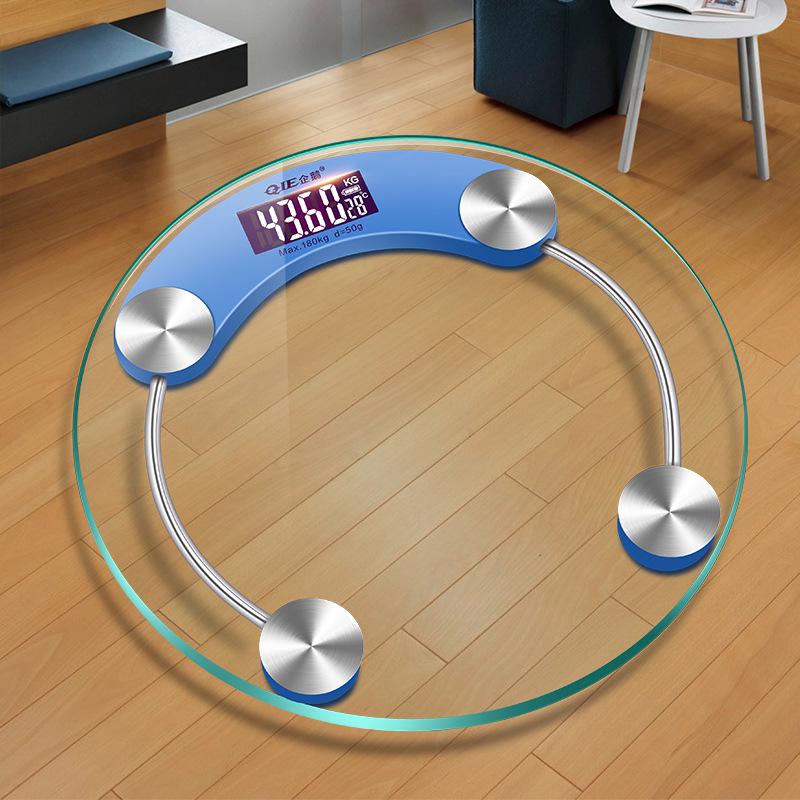 Baolan Round Smart Glass Body Scale - Electronic Health Weight Scale for Adults