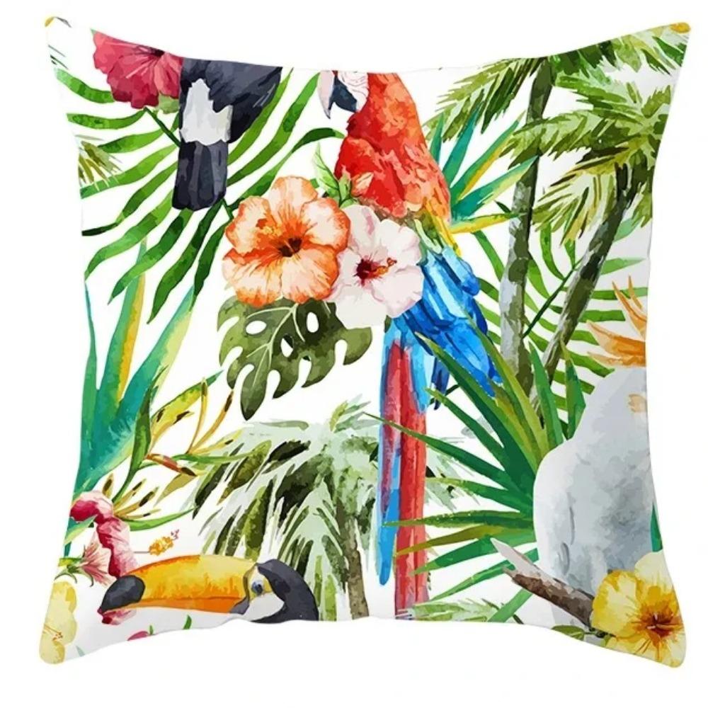 Federa per cuscino per divano, federa per cuscino stampata, Stile Tropicale, Animale, uccello, pappagallo, decorazione d'interni