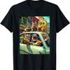 Gangster Cats Street Cat Gang In Car Meme The Meowfia Crime T-Shirt