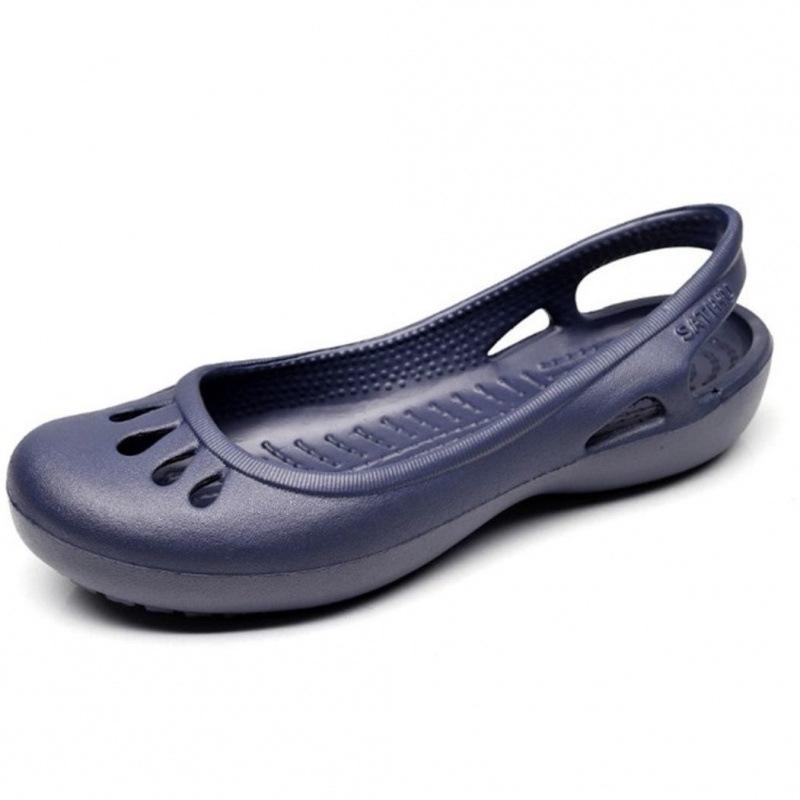 Shark Pelican Melody Hole Shoes Women's Summer Flat Heel Waterproof and Non-slip Integrated Soft Sole Breathable Bag Head Sandals Hole Shoes