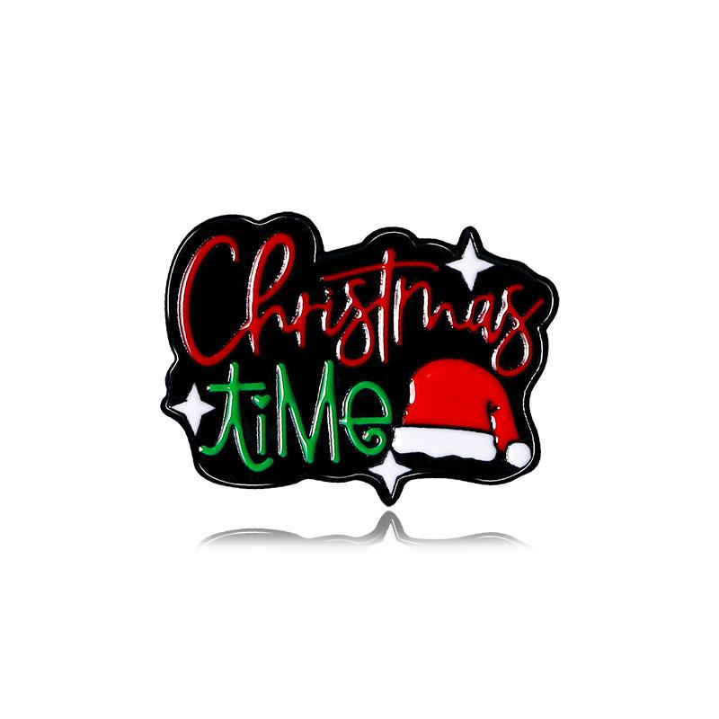 

Christmas Collection Enamel Brooch Green And Red HOHOHO Let It Snow Pins Xmas Gift For Women Girls