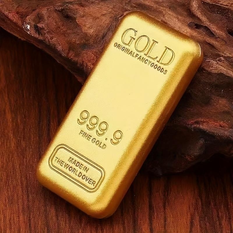 

Декоративна прикраса «Золотий злиток» – Ідеальний подарунок на День святого Валентина, День подяки та Різдво, Металевий реквізит для дому чи офісу, для внутрішнього/зовнішнього використання 1pc