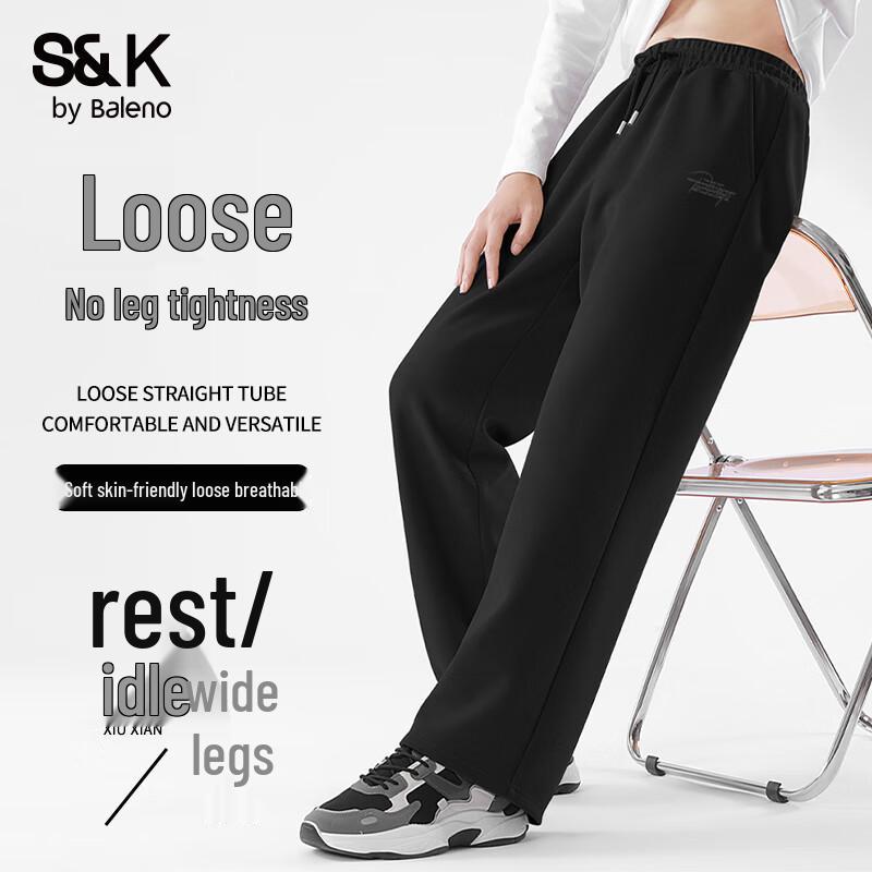 Baleno S&K Men's Loose Fit Wide-Leg Casual Pants