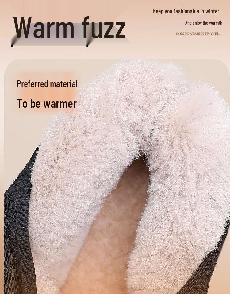 Women's Soft Sole Slip-On Fleece-Lined Warm Beijing Winter Shoes