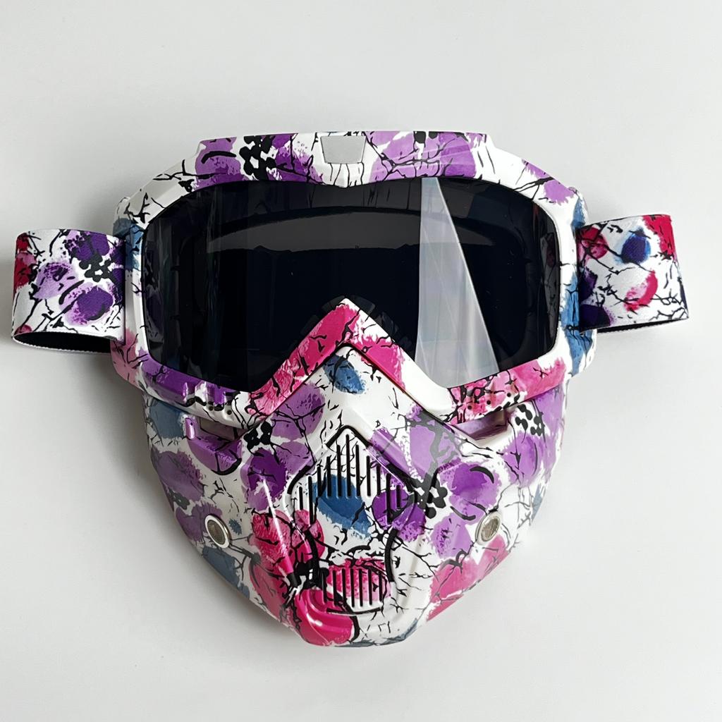 Windproof Outdoor Mask Glasses Men Off-road HD Lens MX MTB ATV Anti-Fog Full Face Protection Tactical Helmet Mask Adjustable