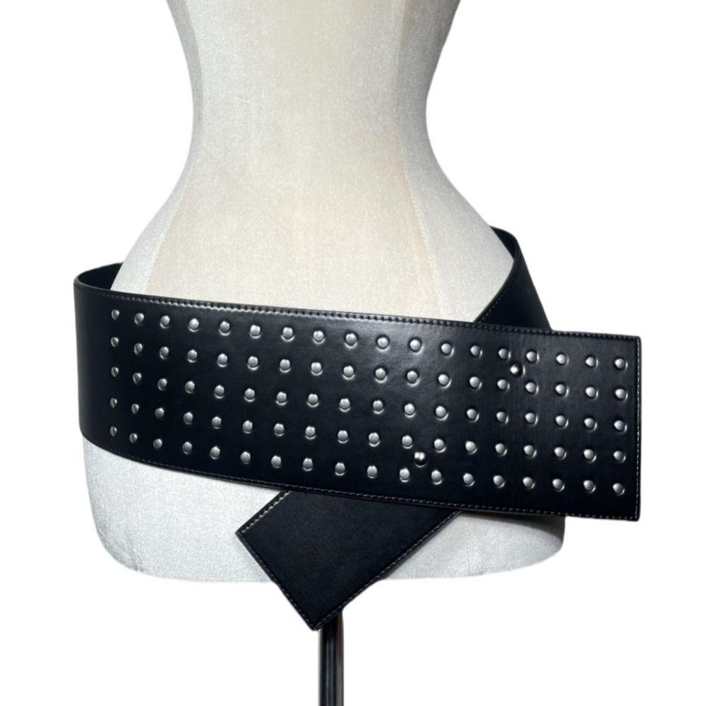 Harajuku Extra Wide Belt Pu Leather Waist Belts Fashion Waist Strap  For Women