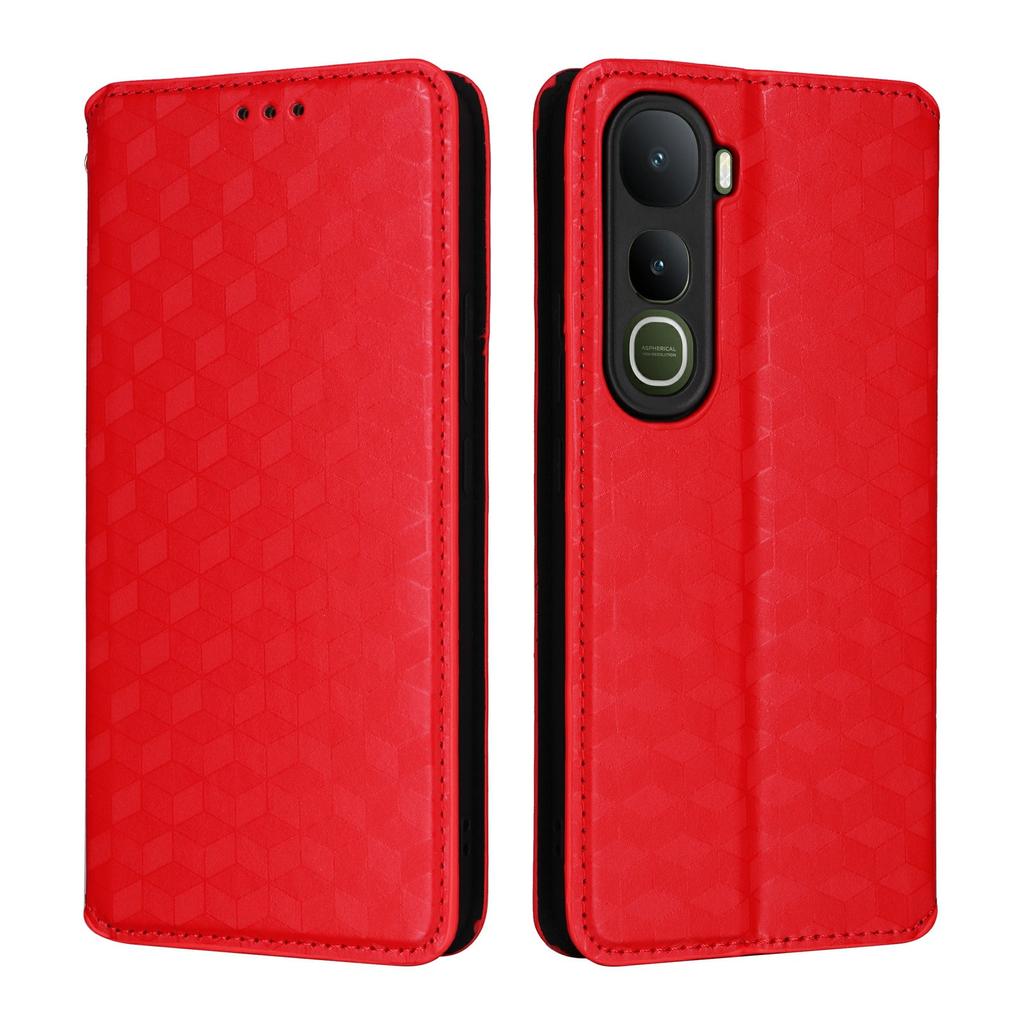 For Vivo Y400 5G/4G Case Wallet Rhombus Imprinted Leather Phone Cover