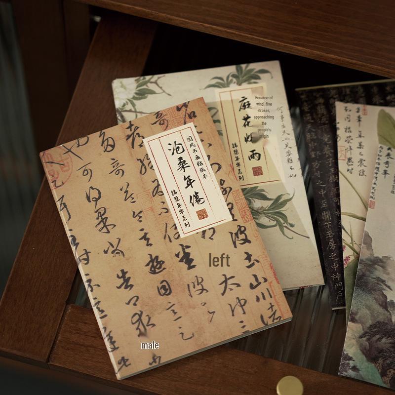 Zaomo Jinse Nianhua Series: Retro Chinese Calligraphy & Art Stickers for Journaling, DIY, & Decoration.
