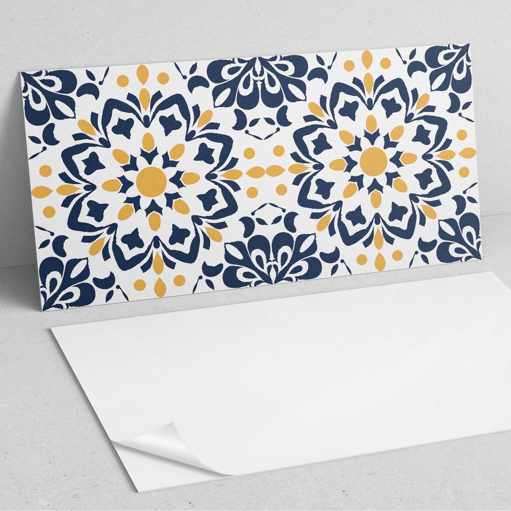 Naklejany Panel Dekoracyjny Do Szybkiej Odmiany Ściany 100X50 Cm Kwiatowy Wzór Mandali