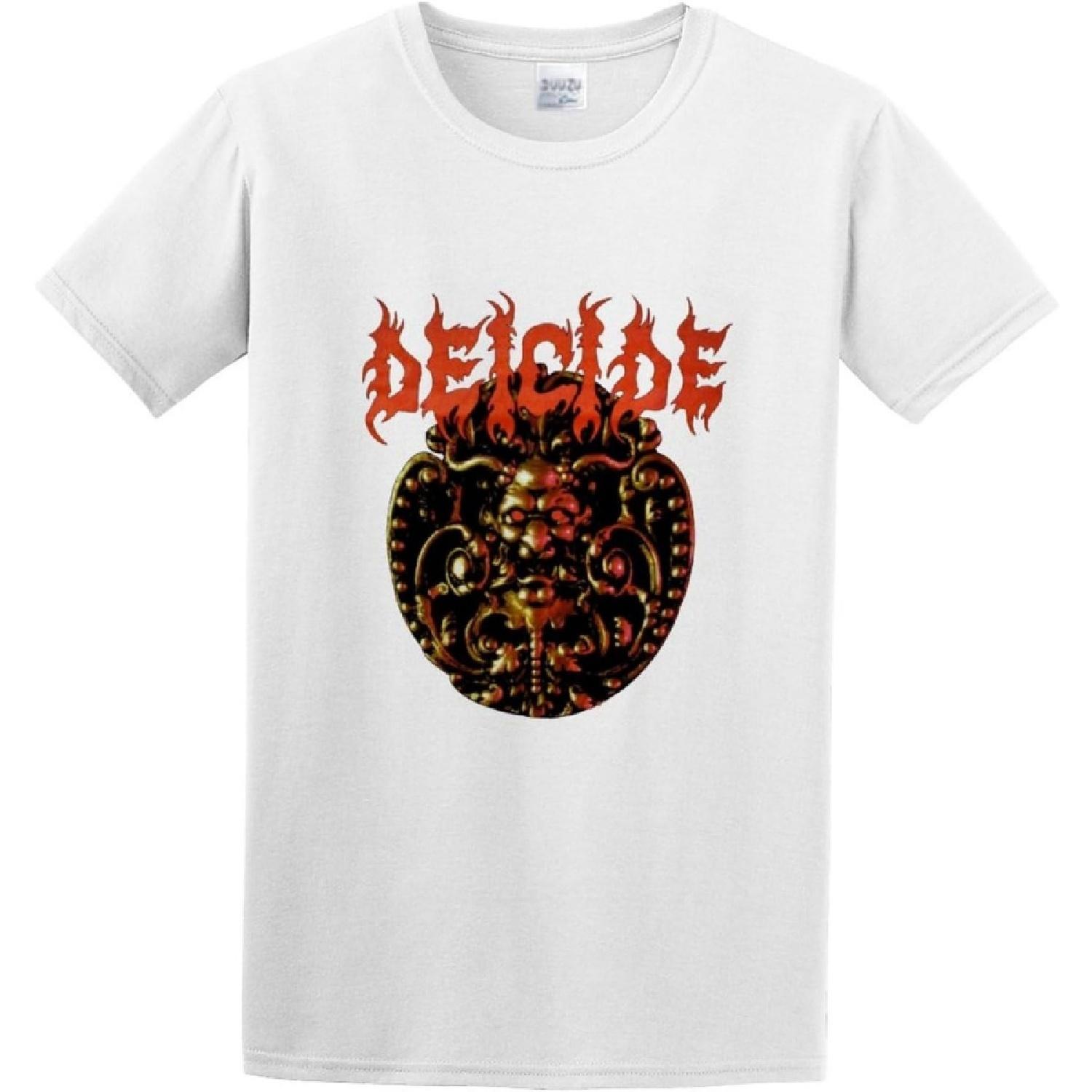 Men s Casual Shirt Deicide Self Titled Album Short Sleeves White S
