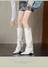 Large Size - Women's Boots Autumn and Winter Coarse Heel Pointed Winter Boots Long Boots Fashion Martin Boots Buckle