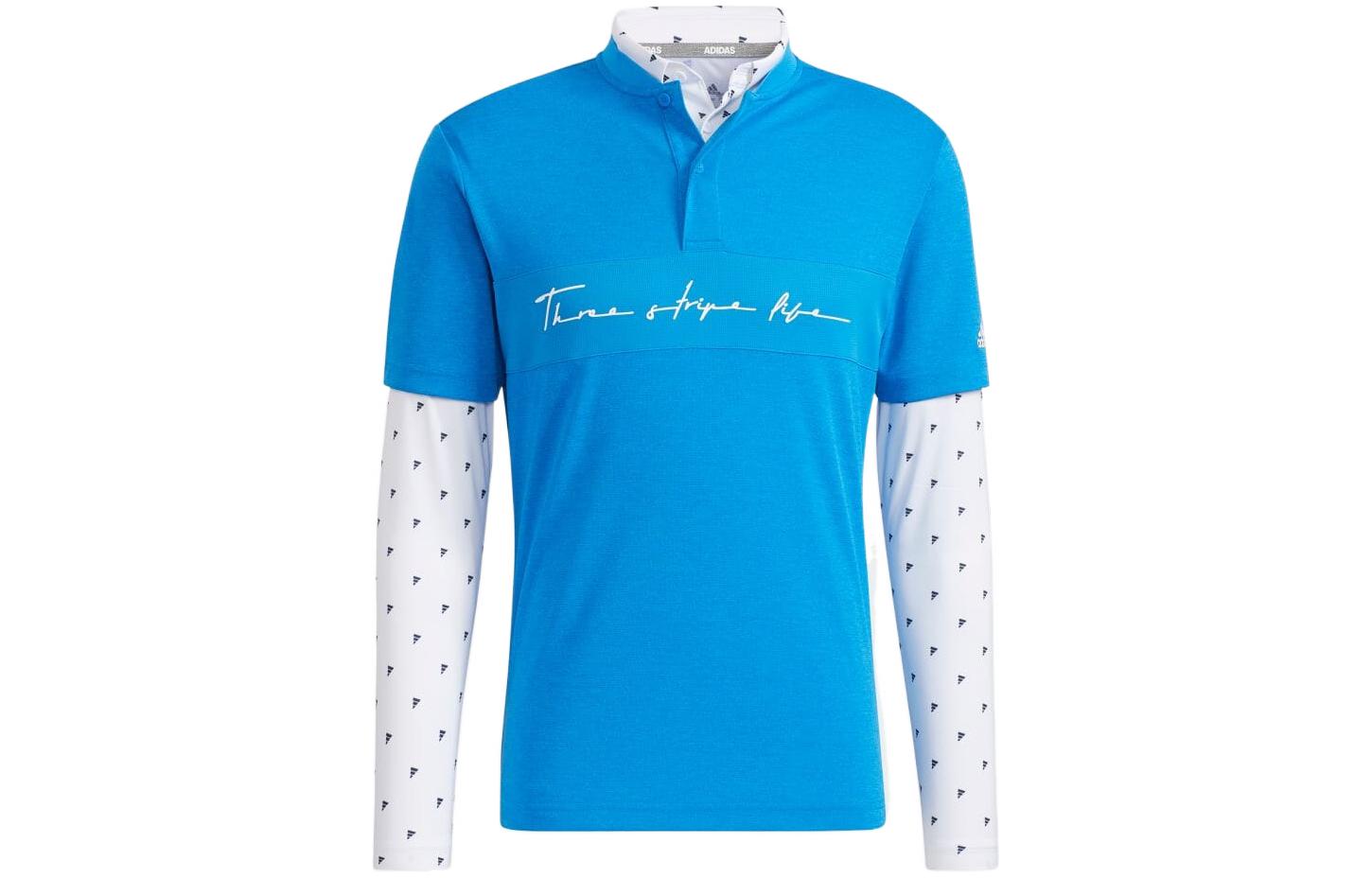 Adidas Polo Shirts Men s Blue Polo Collar Moderate Straight Fit HA3123 L