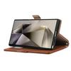 For Samsung Galaxy S23 Ultra Wallet Phone Case Shockproof TPU+PU Leather Flip Cover with Mirror,Strap